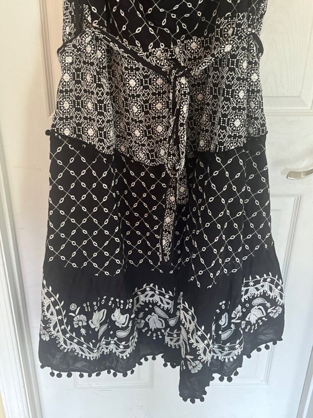 Anthropologie Off The shoulder Marisol Black White Midi Dress Ruffle 24W NWT - Picture 5 of 12